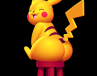 Pikachu Sitting on a Stool 3D print model