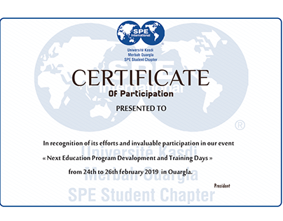 My work For SPE (Society of Petroleum Engineer) and PCO
