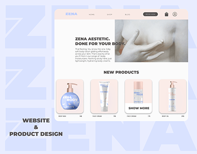Website and product design for cosmetic brand