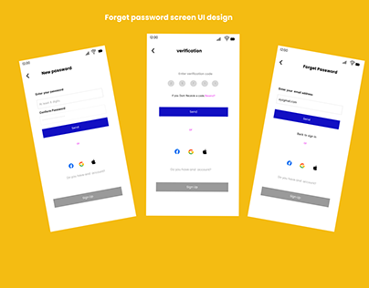 forget password screen UI design
