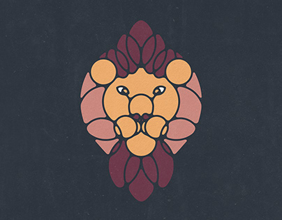 Geometric Lion Illustration