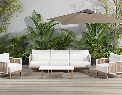 Project thumbnail - Rendering of 3 scenes of outdoor furniture set 03