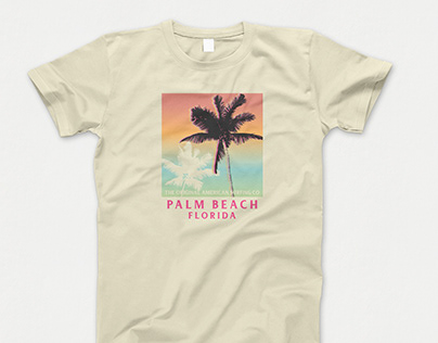 Florida, Palm Beach, surfing, print, t-shirt, vintage