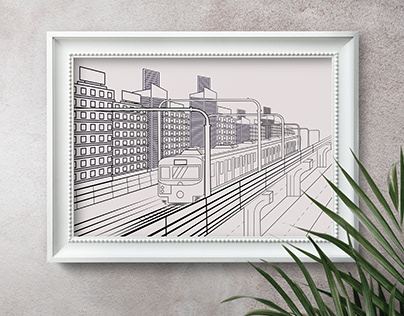 Line Art (Concept: Bangladesh Metro Rail)