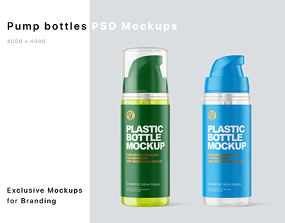 Plastic Bottles with Pump Mpckups PSD