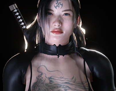 Yakuza Tattooed Girl , 3D Character Showreal