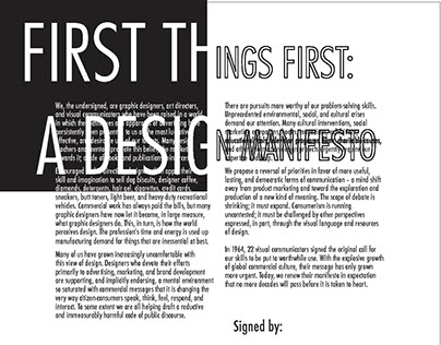 First Things First: A Design Manifesto