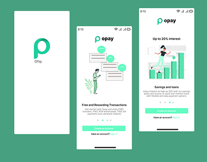 redesigning onboarding screen for Opay app