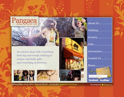 Pangaea Clothing, Jewelry, & Gifts Site Design