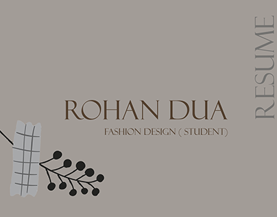 Rohan Dua Fashion Design Resume