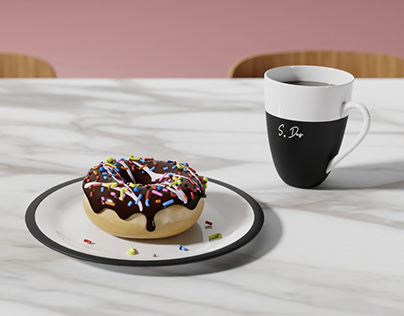 Tempting Treats: Chocolate Donut and Coffee Scene