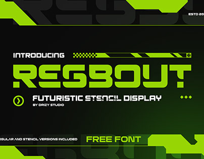 Regbout – Futuristic Stencil Font - FREE Font
