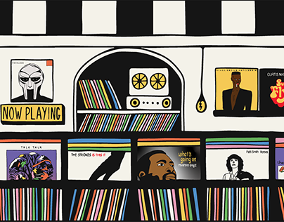 Illustrated Record Store Website