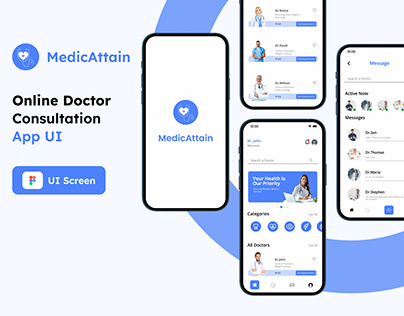MedicAttain: Online Doctor consultation App UI
