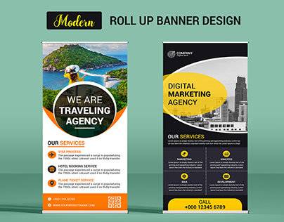 Roll up,Pull up banner design