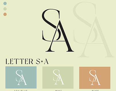 Letter SA Monogram Logo Design
