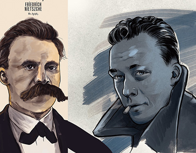 Nietzsche & Camus Illustration
