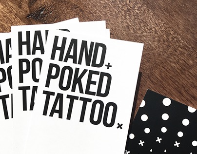 Handpoked tattoo business cards