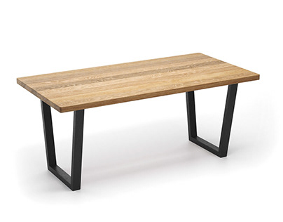 Современный обеденный стол Эрик из дерева в стиле лофт