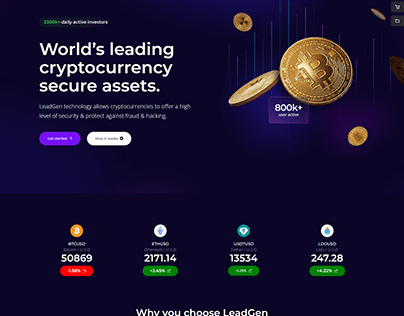 cryptocurrency Landing Page Design