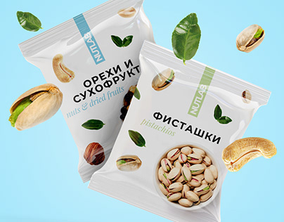 Упаковка орехи и сухофрукты. Packaging design for nuts