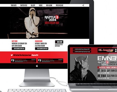 Responsive website design: Eminem Rapture 2014