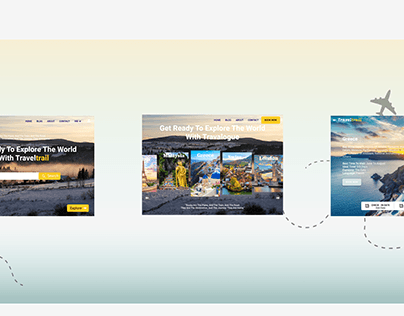 Landing pages for a travel app( desktop view )
