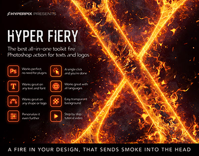 HYPER FIERY - One-Click Fire Effect for Text and Logo