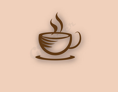 Steaming coffee cup logo