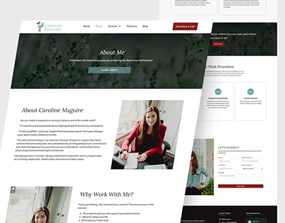 Caroline Maguire Life Coaching Website UI/UX Design