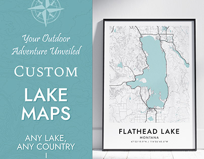 Project thumbnail - Custom Lake Map, Any Lake - Digital Download