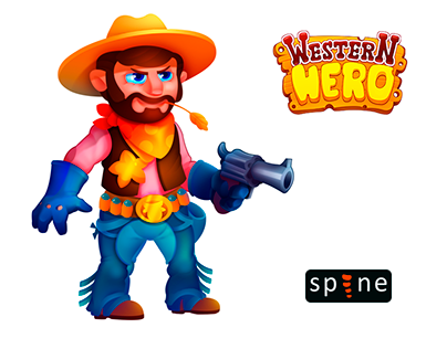 WESTERN HERO: Character Design and Spine 2D Animations