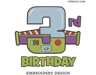 3rd Birthday Buzz Lightyear Embroidery Designs