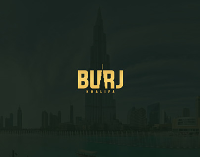 "Burj Khalifa" negative space creative logo design