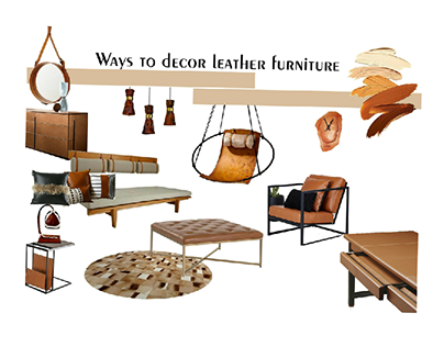 Leather decor in interior spaces