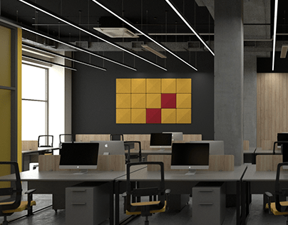 Brutal style office concept.2020