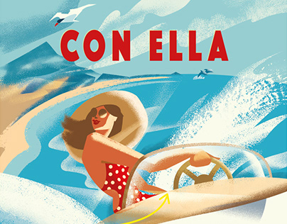 Con El / Con Ella Illustrated Wine Label