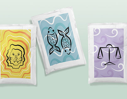 Sugar packets with zodiac signs