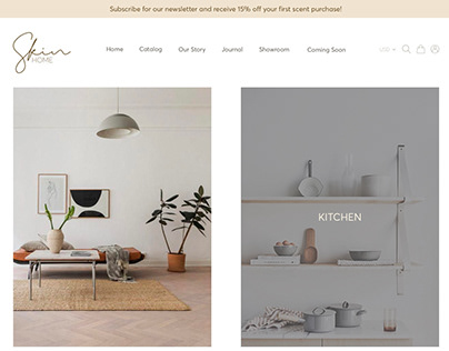 SKINS HOME: Home Decor Website Interface| UI design