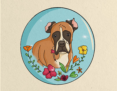 Boxer Dog Illustration