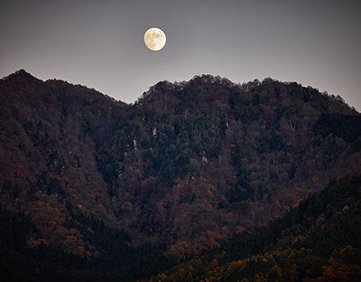 Mt.Manbutsusan evening scene.autumn.
