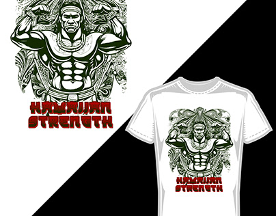 Polynesian bodybuilder's Retro T-shirts Design