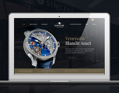Sincere Fine Watches - Homepage Design