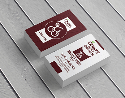 Business card design for desserts store