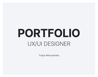 Portfolio UX/UI Designer
