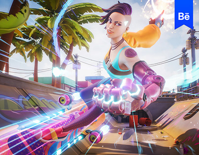 Cyberpunk Skater Girl – Real-Time 3D Game Location