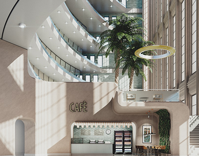 Cafè in a Modernized Art Deco Building