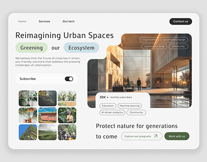Reimagining Urban Spaces Landing Page UI Design