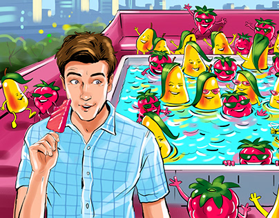 Fruit storyboard for ice cream commercial