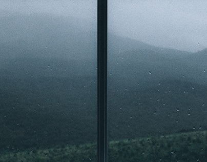 Rain, mountains, window, fog
